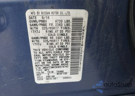 2019 Nissan Rogue Sv from USA, damaged, VIN JN8AT2MV3KW374782